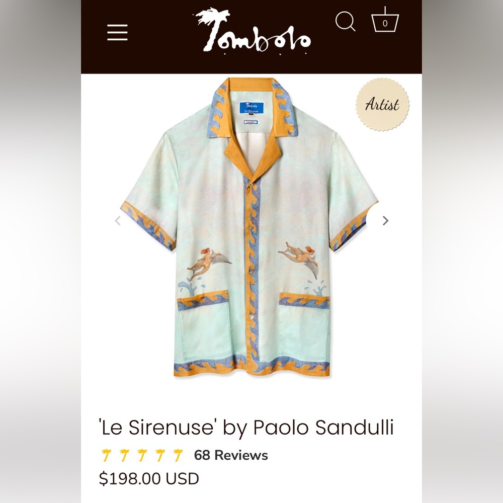NWT Tombolo x Le Sirenuse Short Sleeve Button-up - Picture 7 of 7